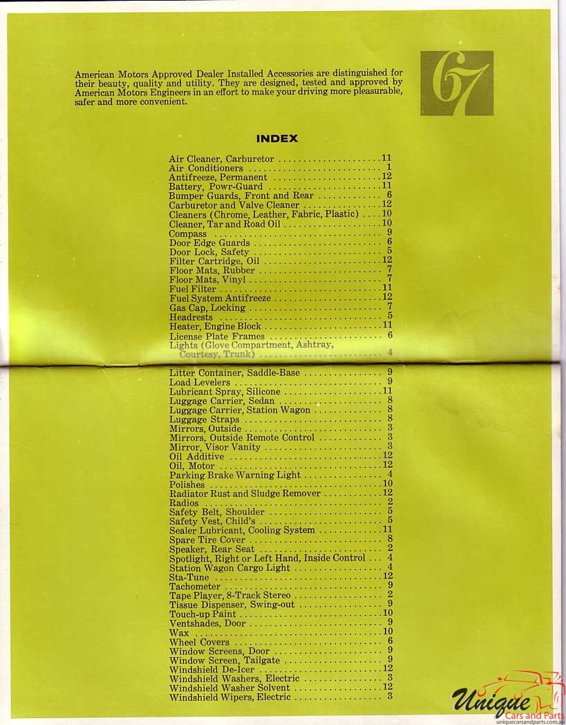 1967 AMC Accessories Brochure Page 3